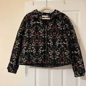 NWOT Black Floral Coat